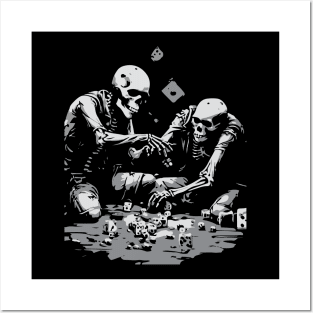 skeletons play dice Posters and Art